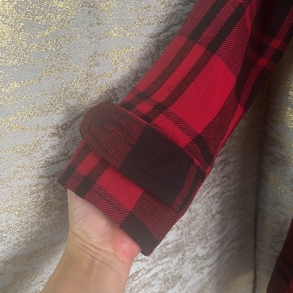 Anthropologie BB Dakota Red/Black Plaid Gothic Skull Pea Coat Coat Size S - Picture 7 of 16